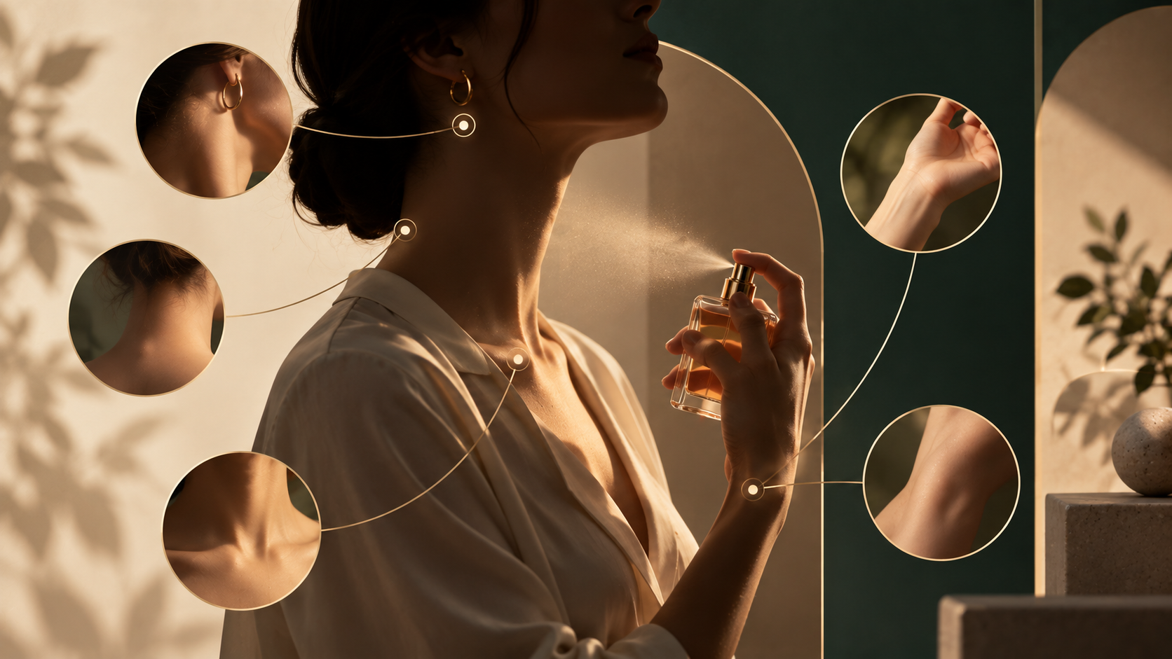 عطر را کجا بزنیم؟ راهنمای کامل نقاط مناسب بدن برای ماندگاری بیشتر